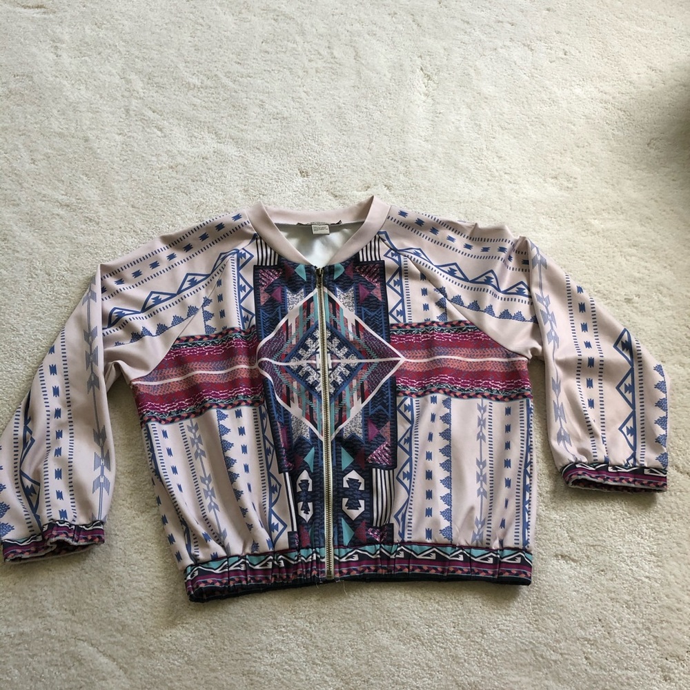 Rare Flying Tomato Geometric Bomber Jacket